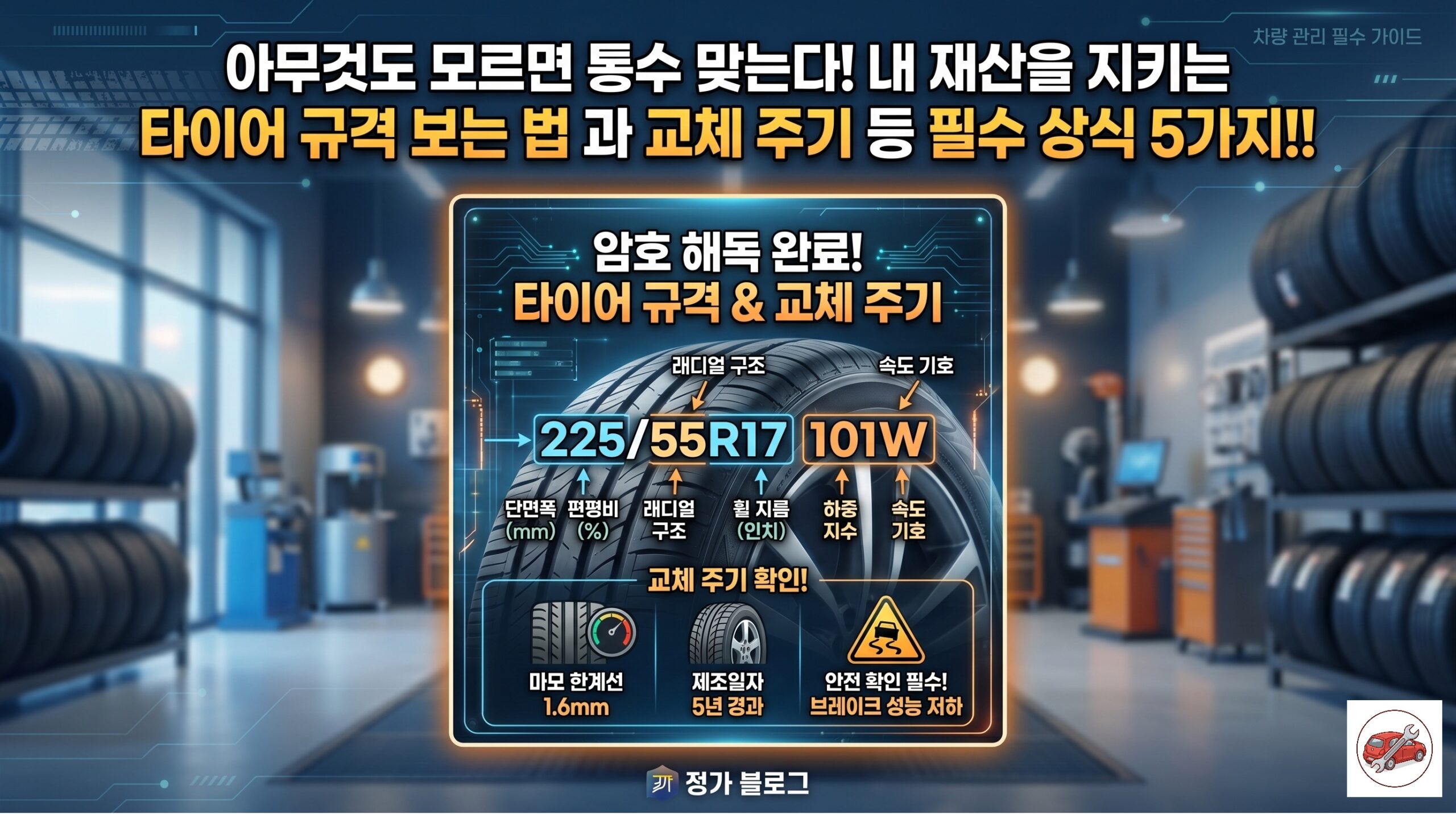 타이어 규격 보는 법